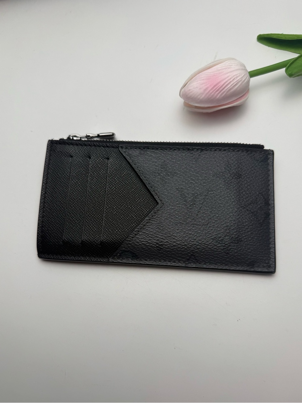 LOUIS VUITTON Coin Card Holder Monogram Eclipse Canvas